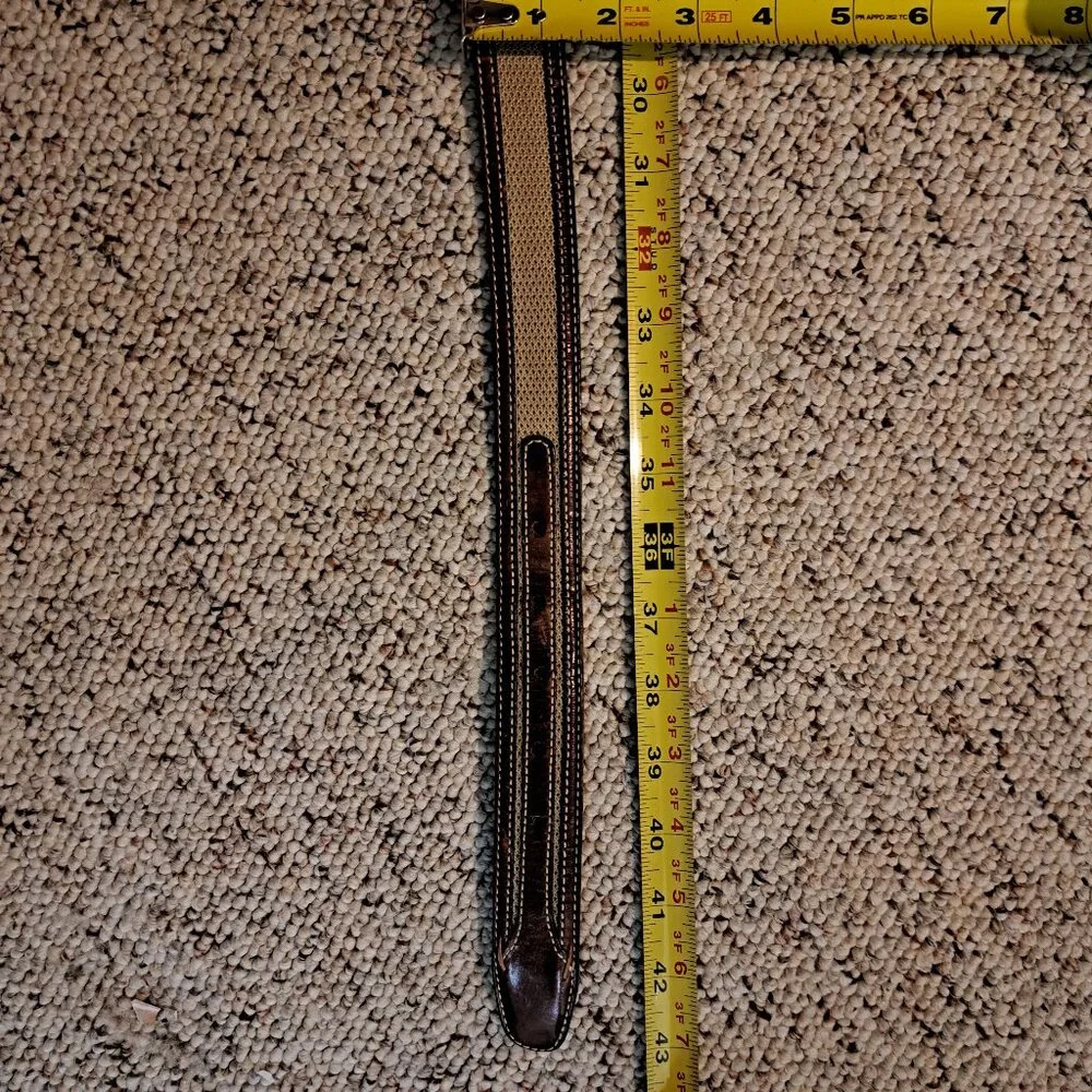 Tommy Bahama Leather & Woven Nylon Belt Size 38 Made in Spain - Picture 15 of 16